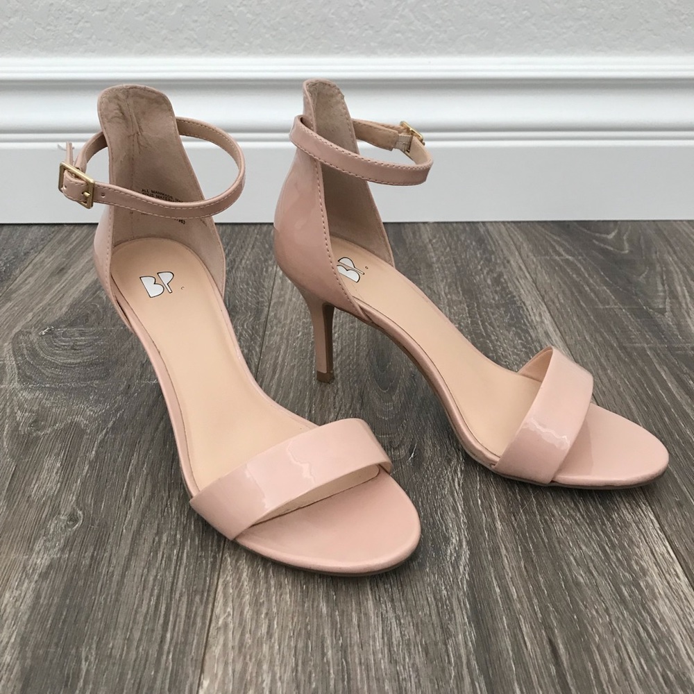 Blush Patent Ankle-Strap Heels